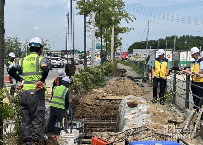 지능형 교통시설물 도로전광판(VMS) 기초공사 현장점검