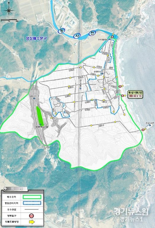 2024년 하수도정비 중점관리지역 영덕군 남정면 선정 위치도.
