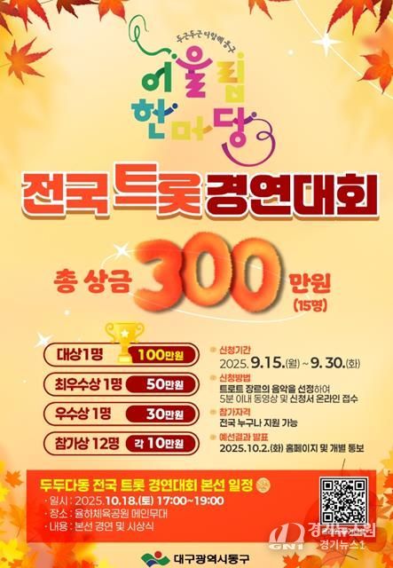 2025년 동구 어울림한마당 ‘두두다동’ 트롯 경연대회 홍보포스터