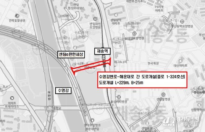 해운대구 수영강변로(위치도)