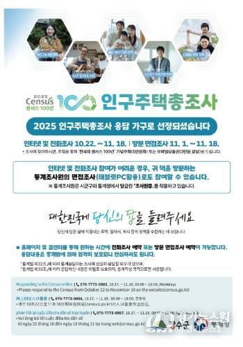 장수군, ‘2025년 인구주택총조사’ 실시