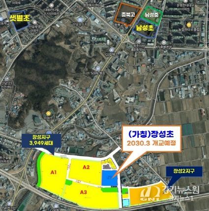 충북교육청, 청주장성지구에 초등학교 신설된다 위치도