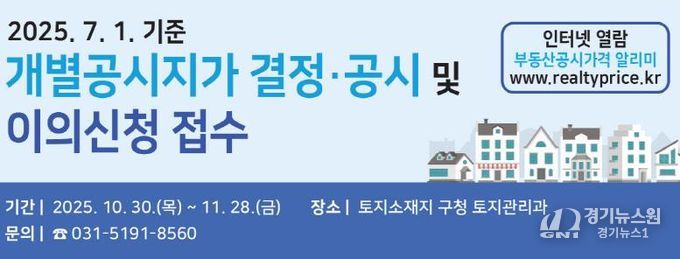 수원시 영통구, 2025. 7. 1. 기준 개별공시지가