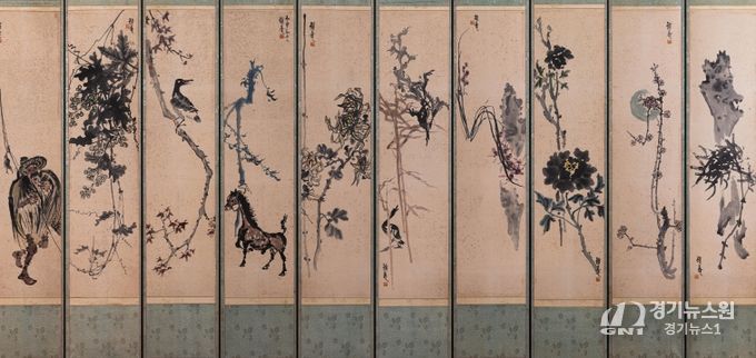 이응노 10폭 병풍