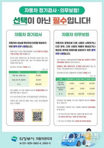 의정부시, 자동차 소유자 의무 사항 이행 홍보