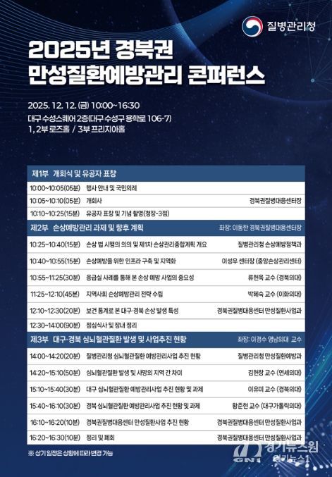 '2025년 경북권 만성질환예방관리 콘퍼런스' 포스터