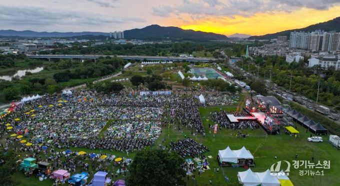지난 9월 황룡친수공원에서 열린 제3회 광산뮤직ON페스티벌 행사장 전경