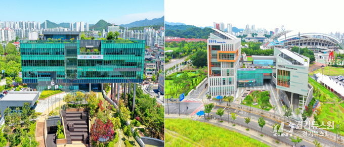 상록구청(왼쪽), 단원구청(오른쪽) 전경.