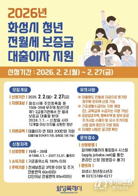 2026년 청년 전월세 보증금 대출이자 지원사업 안내문