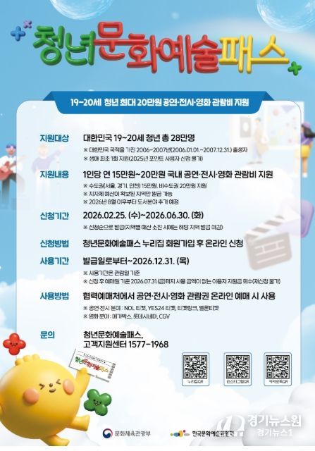 2026년 청년 문화예술 패스 포스터