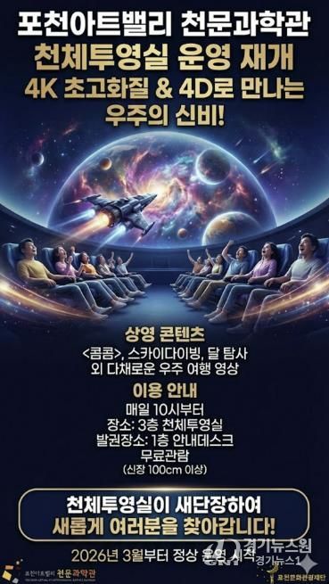 포천아트밸리 천문과학관, 4케이(K)·4디(D) 천체투영실 새단장