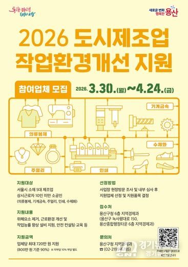 2026 도시제조업 작업환경개선 지원사업 포스터