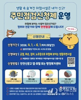 “우리 동네 안전, 점검 요청하세요!”… 이천시, ‘집중안전점검 주민신청제’접수